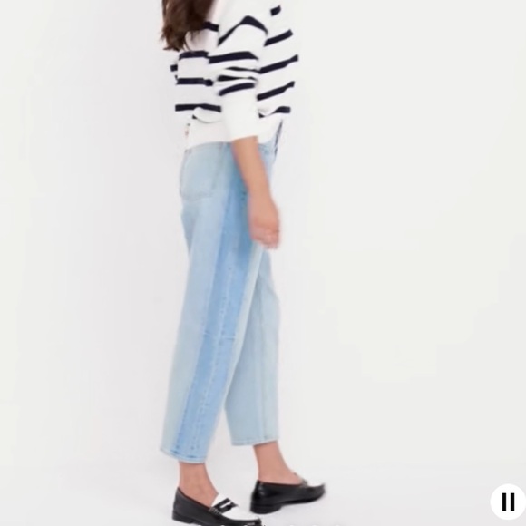 NWT Old Navy Women’s High Rise Barrel Leg Two Tone Jeans Sz 10 - Picture 2 of 8